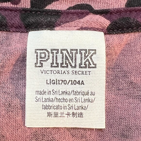 PINK Victoria's Secret Tee Shirt Womens Size L Abstract Cheetah Camo Print - Picture 7 of 11